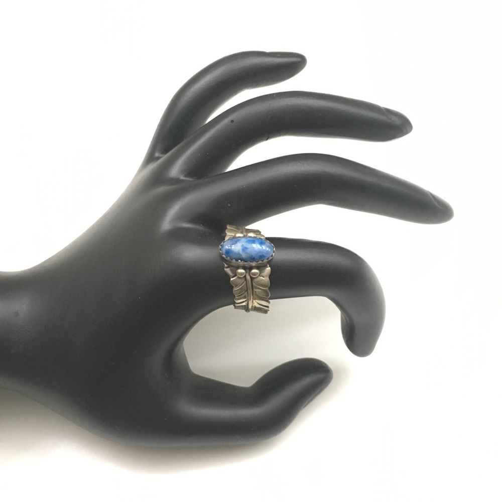 Silver & Turquoise Ring Size Adjustable Used EXC